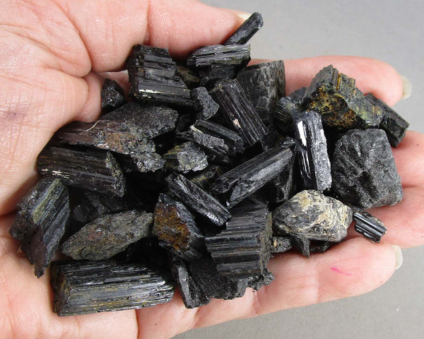 Black Tourmaline Crystals Raw 3pcs H020-1**