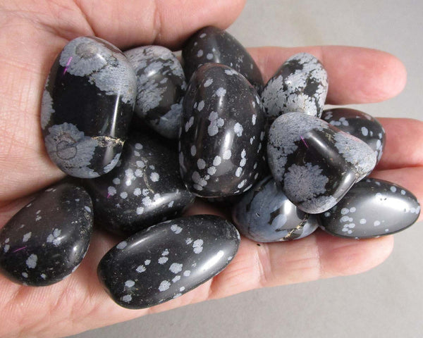 Snowflake Obsidian Polished Stones 3pcs J181