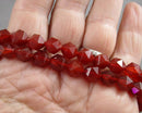 Carnelian Beads Star Cut Faceted 8mm (C138)