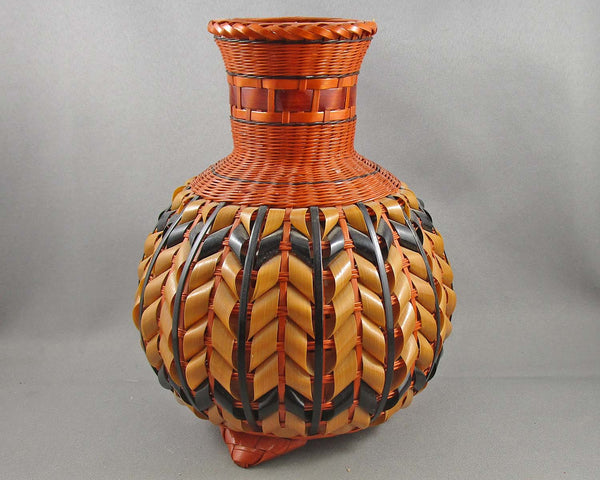 Vintage Woven Basket Vase 1pc