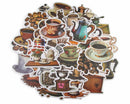 30% OFF!  Coffee Sticker Pack - Waterproof PVC Stickers 50pc Z031