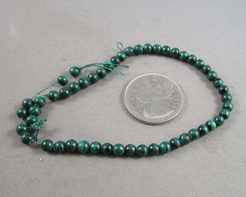 Green Malachite Beads Round Various Sizes