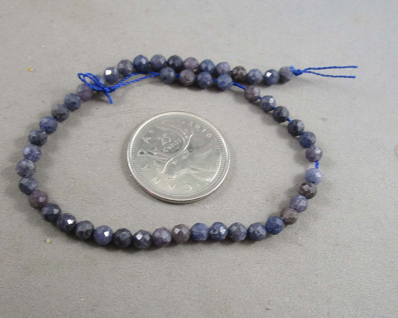 Sapphire Beads Faceted Round 4mm (C187)