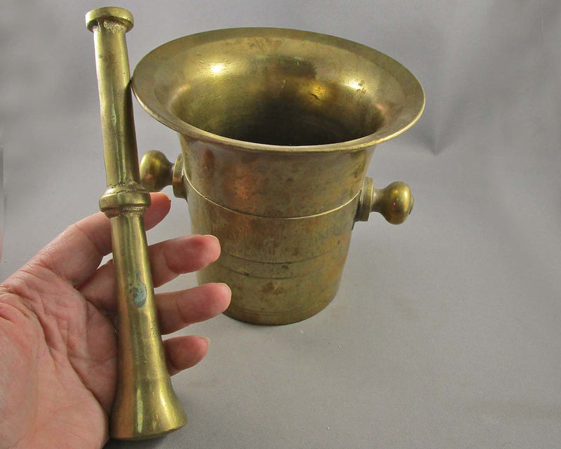 RARE!  Large Brass Apothecary Mortar & Pestle 1pc  (Vintage)