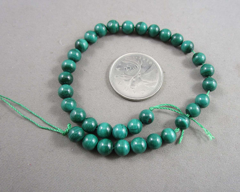 Green Malachite Beads Round Various Sizes