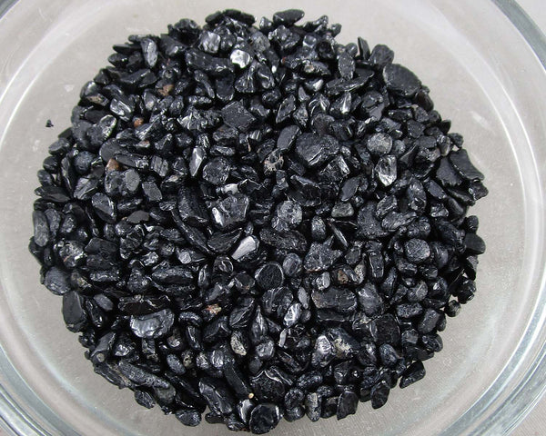 Black Tourmaline Stone Chips 100g - Undrilled (G043)
