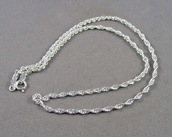2mm Rope Chain Necklace Sterling Silver 925 1pc Z012-8