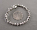 Silver Tone Bali Bi-cone Spacer Beads 7x6mm 7.5" Strand (C037)