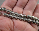 Silver Tone Barrel Spacer Beads 6x6mm 8" Strand (C031.)
