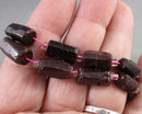 Garnet Column Beads 3.5" Strand C166