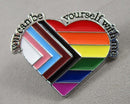 "You Can Be Yourself With Me" Rainbow Heart Enamel Pin 1pc (BIN 24)