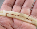 White Opal Column Beads 13x4mm C526
