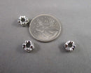 Rose Spacer Beads - Platinum Plated 8x5mm 3pc C104