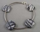Zebra Jasper Sterling Silver Bracelet (Vintage) B013-4