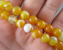 Yellow Banded Agate Beads Round (Various Sizes)
