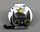 Cat in Goldfish Bowl Enamel Pin 1pc (BIN 23)