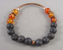 Carnelian & Lava Gemstone Bracelet (Vintage) H078-19