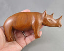 Wooden Rhinoceros Statue 1pc Vintage