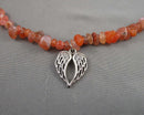 Carnelian Gemstone Necklace with Angel Wings H059-14