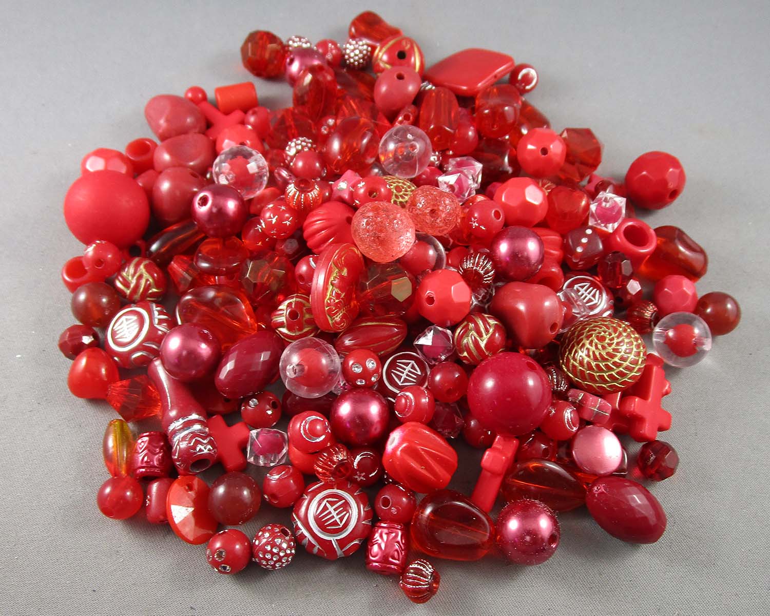 Acrylic Candy Beads, Assorted 50 Gr Pack, Approx 125 Beads