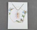Pink Opal Gemstone Pendant (Sterling Silver) 1pc