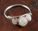 Pink Opal Wire Wrapped Ring 1pc (Custom Sizes)