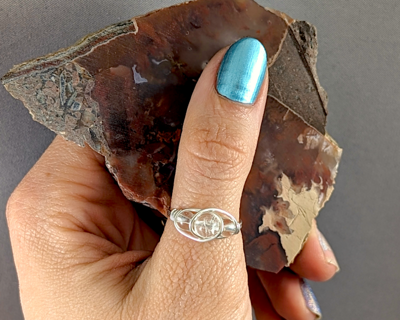 Clear Quartz Wire Wrapped Ring 1pc (Custom Sizes)