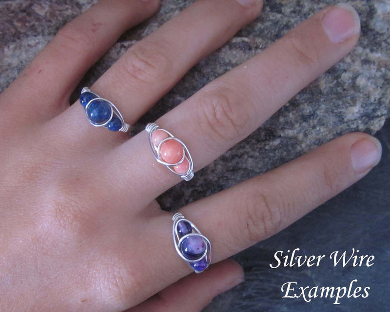 Blue Quartz Wire Wrapped Ring 1pc (Custom Sizes)
