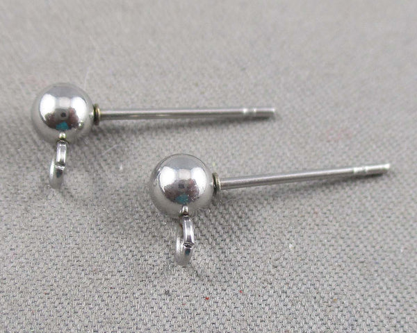 Ball Post Earrings Stainless Steel 10 pairs (1536)