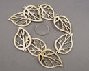 50% OFF!  Leaf Shaped Wood Pendants 8pc (2465)