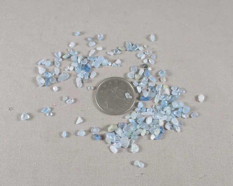 Aquamarine Stone Chips (Undrilled) 100grams G015