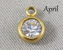 50% OFF!! Birthstone Charms 18k Gold Plated Stainless Steel 4pcs