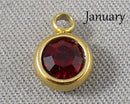 50% OFF!! Birthstone Charms 18k Gold Plated Stainless Steel 4pcs