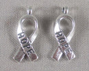 60% OFF!  Silver Ribbon Hope Charm 20pcs (2449)