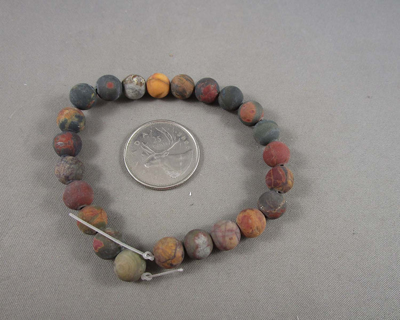 Frosted Picasso Jasper Beads Round 8mm (C067)