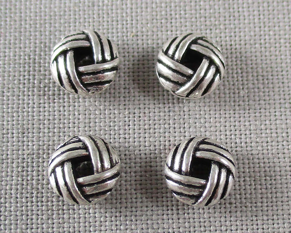 Silver Tone Knot Spacer Beads 50pcs (C152)