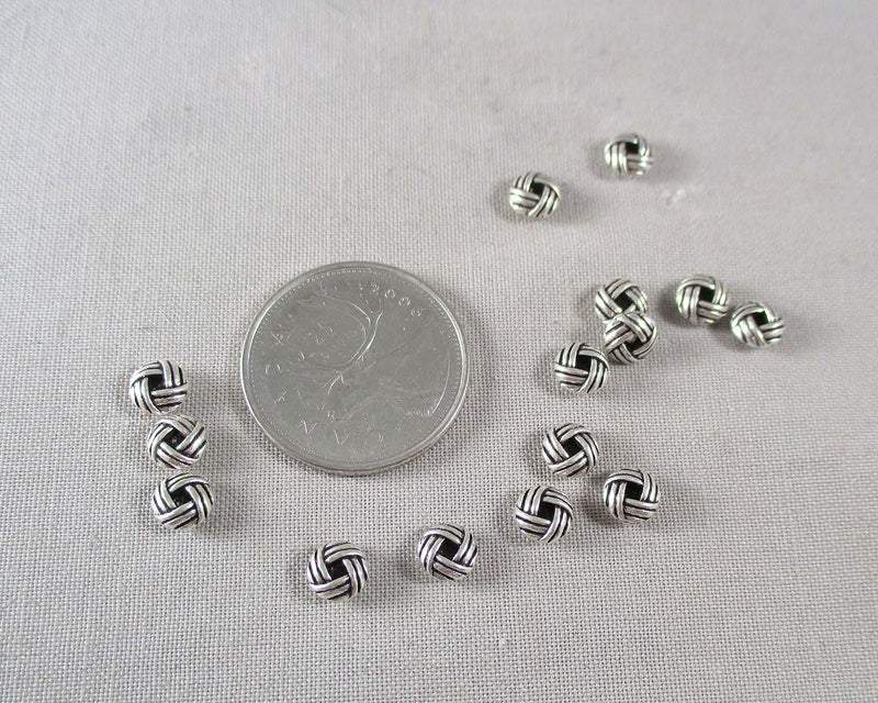 Silver Tone Knot Spacer Beads 50pcs (C152)