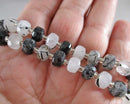 Premium Tourmaline in Quartz Faceted Rondell Beads (C423)