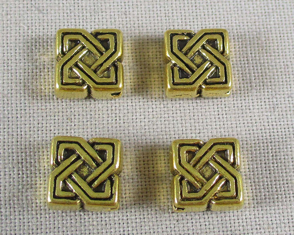 Celtic Knot Spacer Beads Gold Tone 7mm 24pcs (2458)