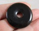 Obsidian Polished Donut Bead Pendant 1pc (C137)