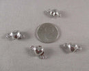 Heart Shape Magnetic Clasps Silver Tone 4 sets (1530)