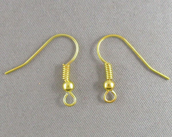 Fish Hook Earrings Gold Tone 20 pairs (0184)