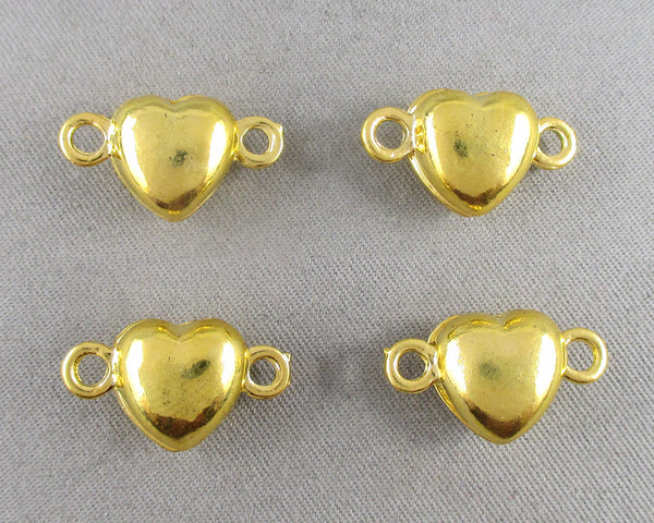 50% OFF!! Heart Shape Magnetic Clasps Gold Tone 4 sets (1529)