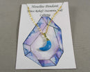 50% OFF!  Blue Howlite Moon Pendant Necklace 1pc