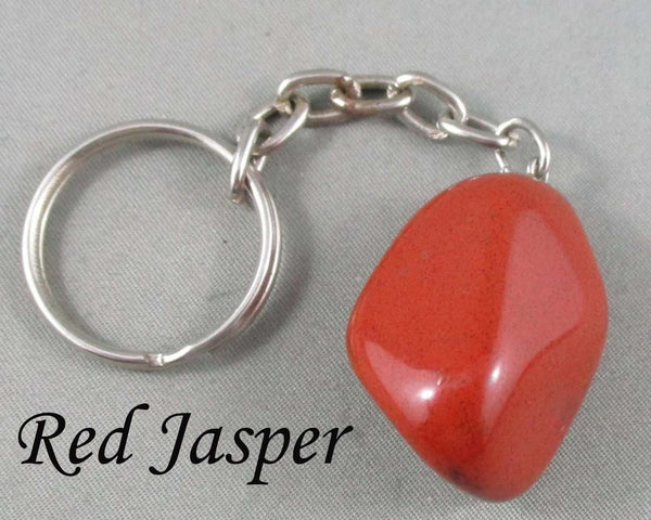 25% OFF!  Red Jasper Stone Keychain 1pc Z089**