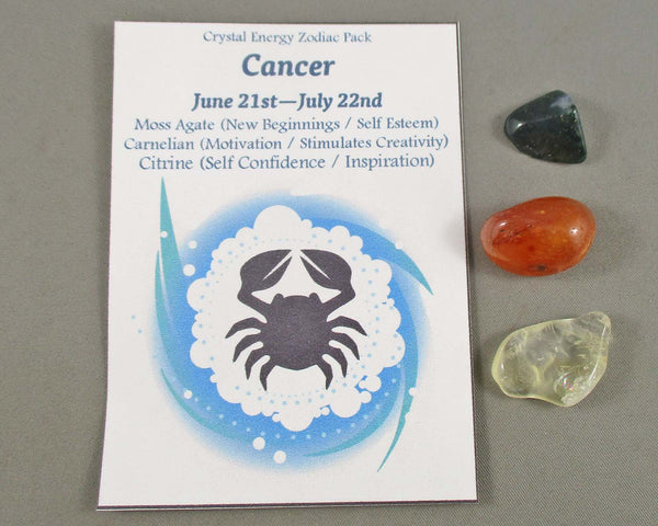 Cancer Zodiac Crystal Energy Pack (June21-July22) H113