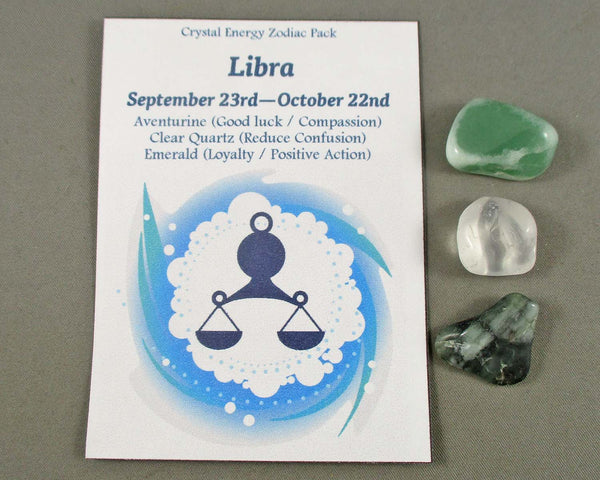 Libra Zodiac Crystal Energy Pack (Sept23-Oct22) H017
