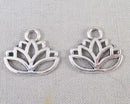 50% OFF! Lotus Flower Charm Silver Tone 14pcs (2042)