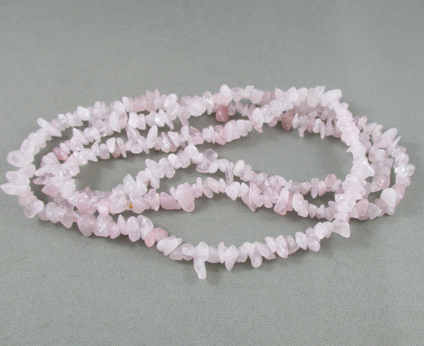 Rose Quartz Beads Chip Strand 36" Med (G005-2)