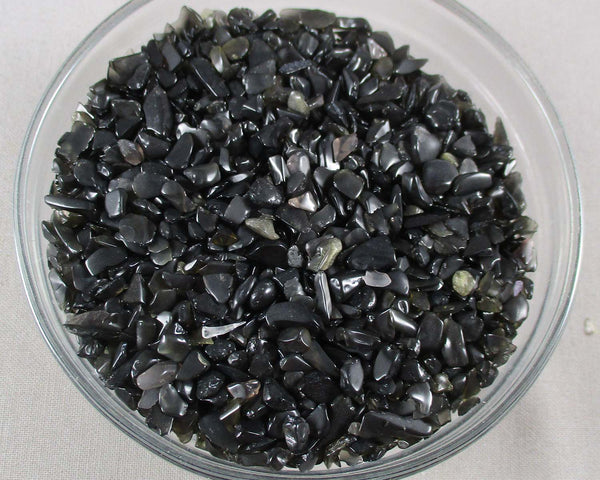 Obsidian Stone Chips 100g - Undrilled (G042)